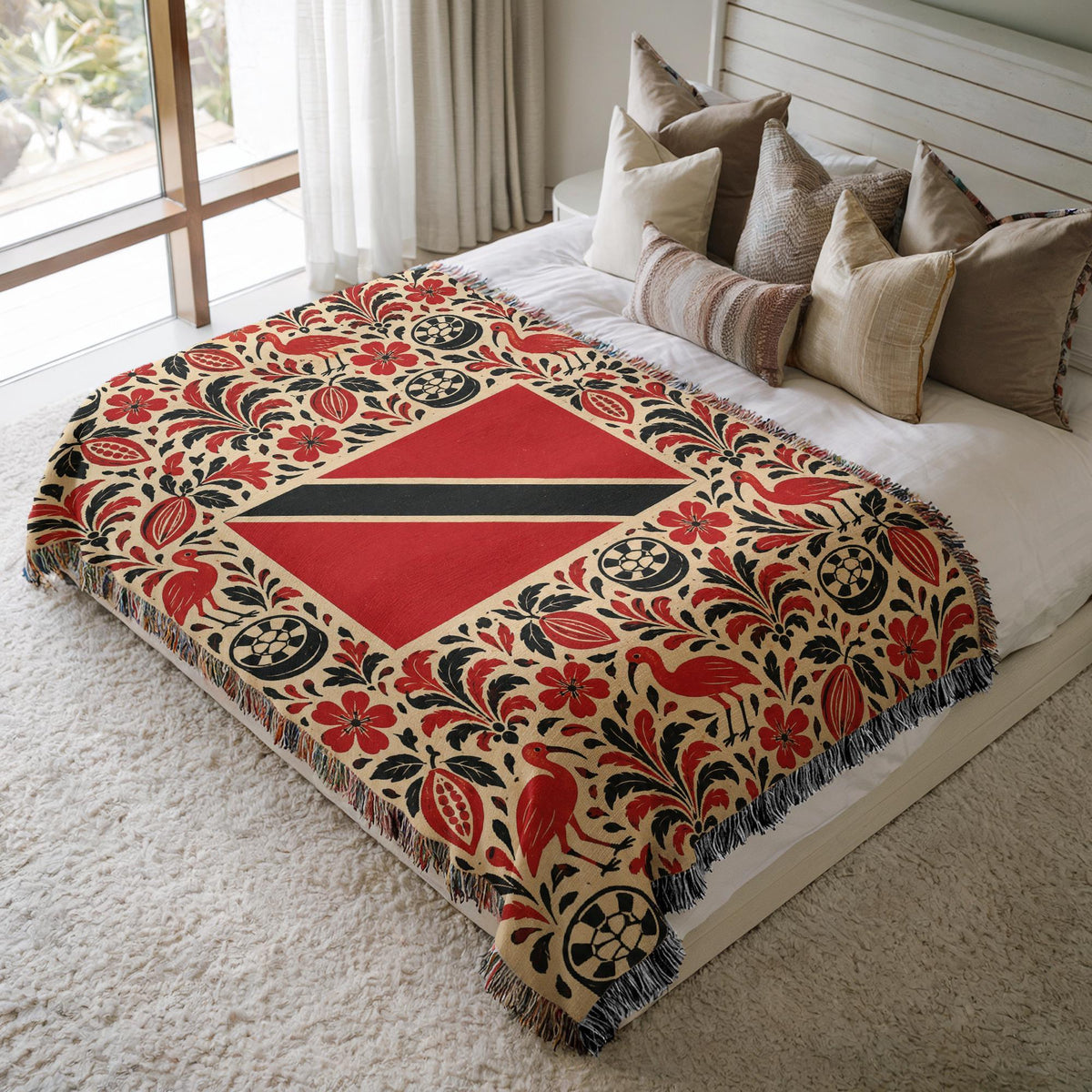 Trinidad Tobago Flag Woven Blanket