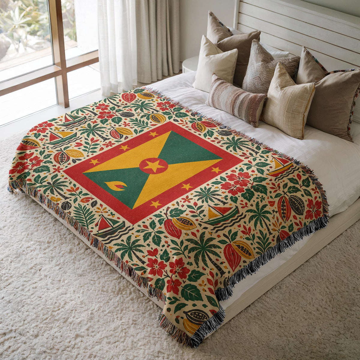 Grenada Flag Woven Blanket