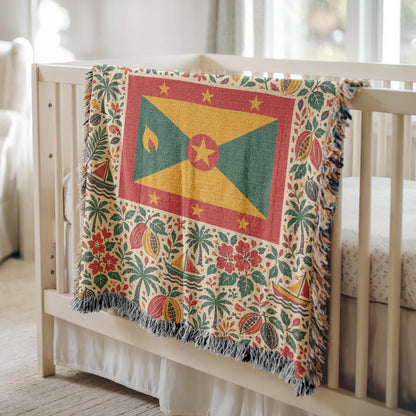 Grenada Flag Woven Blanket