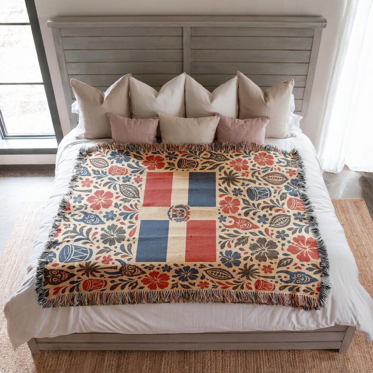 Dominican Flag Woven Blanket