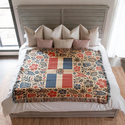 Dominican Flag Woven Blanket