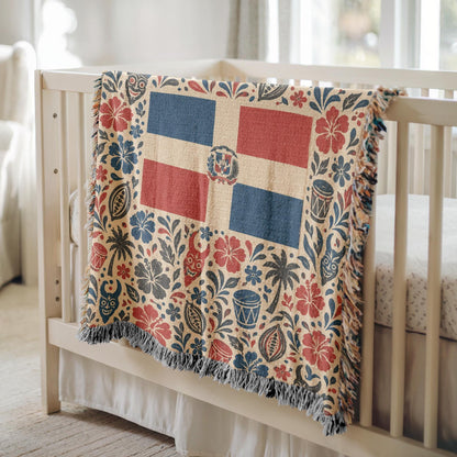 Dominican Flag Woven Blanket