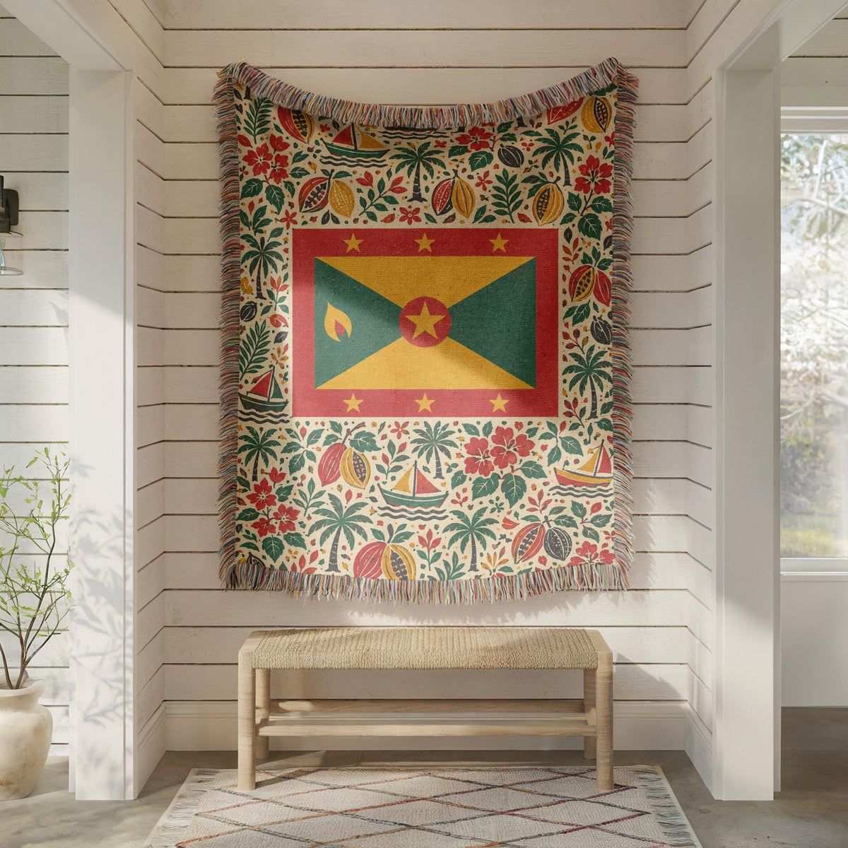 Grenada Flag Woven Blanket