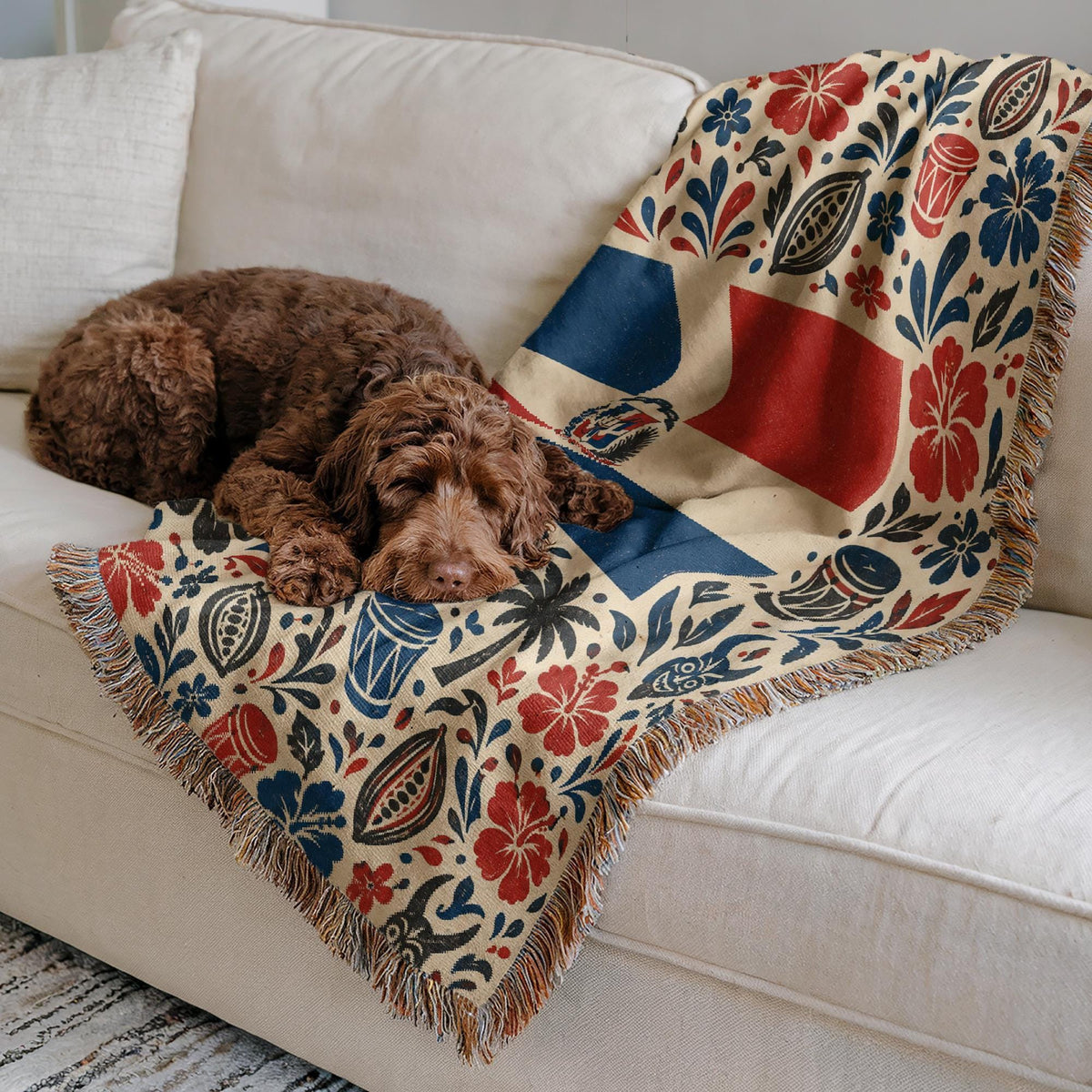 Dominican Flag Woven Blanket