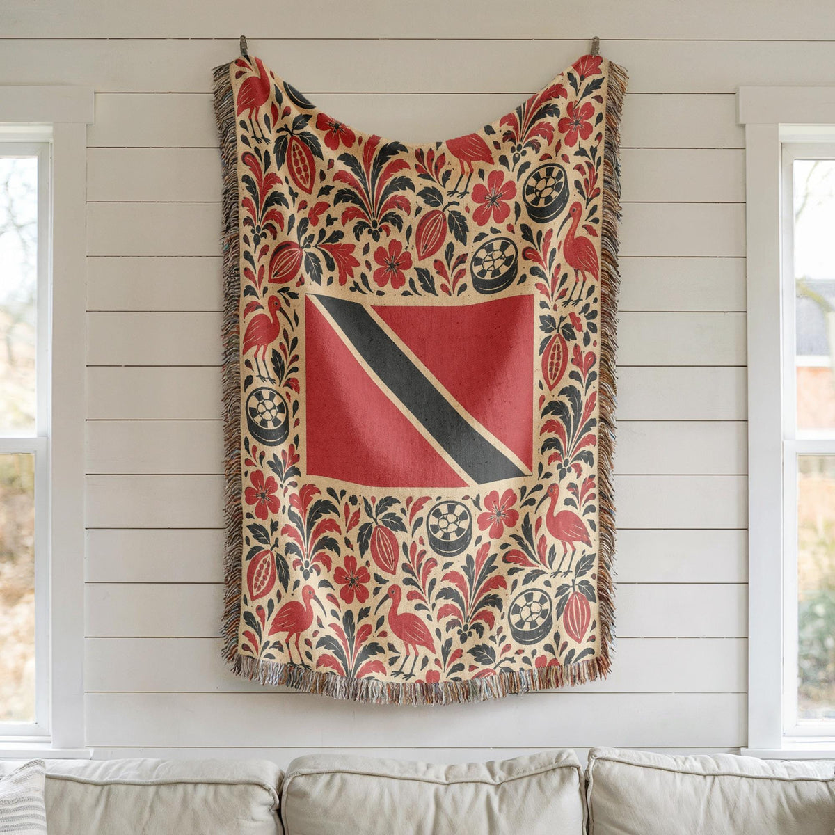 Trinidad Tobago Flag Woven Blanket