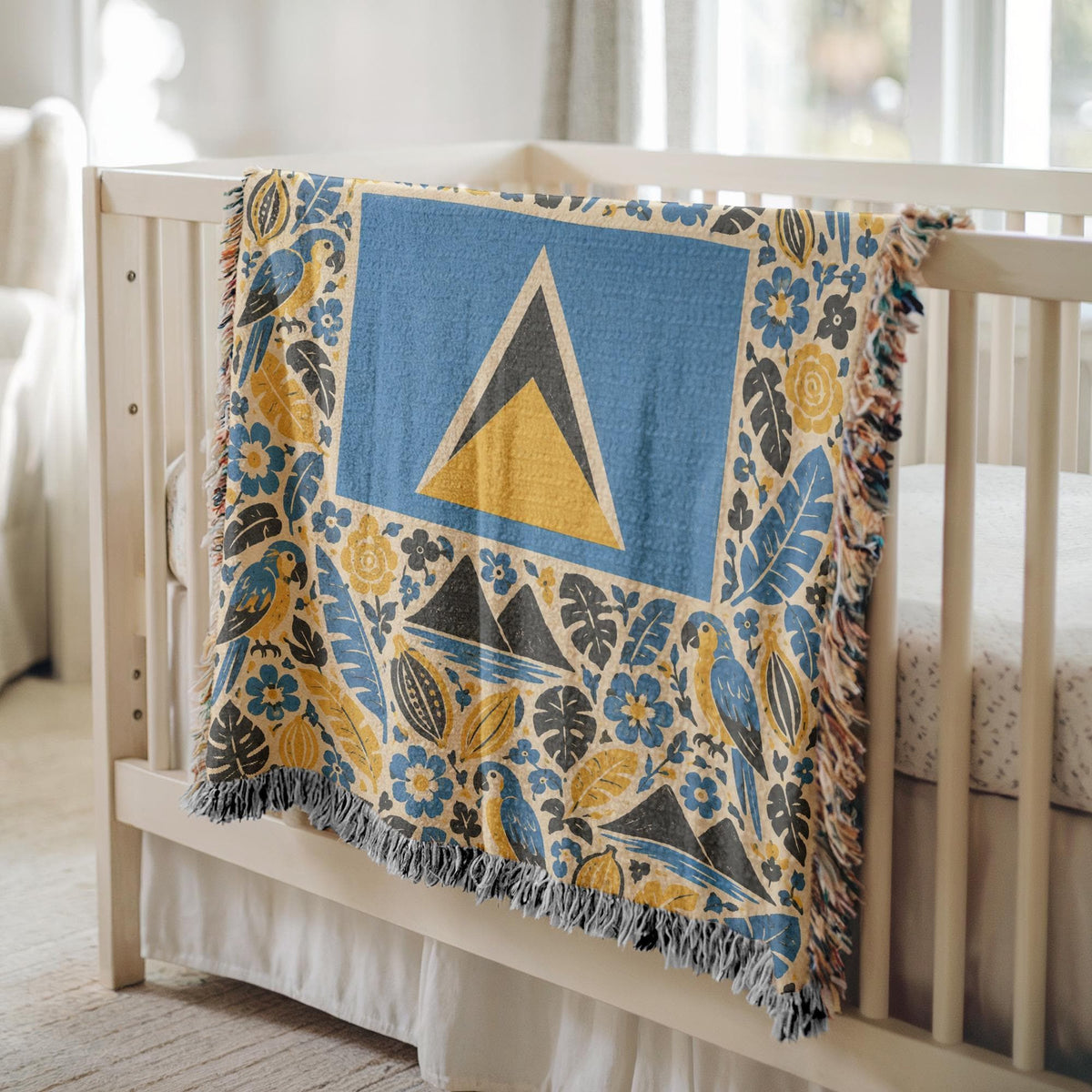 Saint Lucia Flag Woven Blanket
