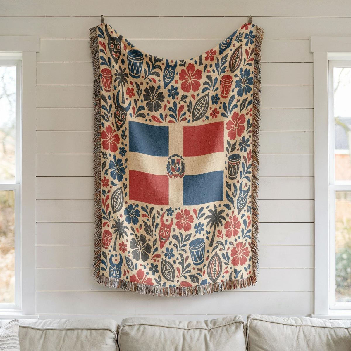 Dominican Flag Woven Blanket