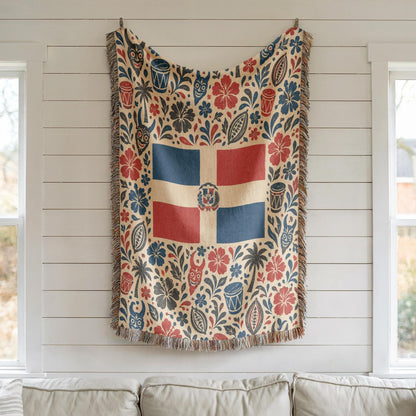 Dominican Flag Woven Blanket