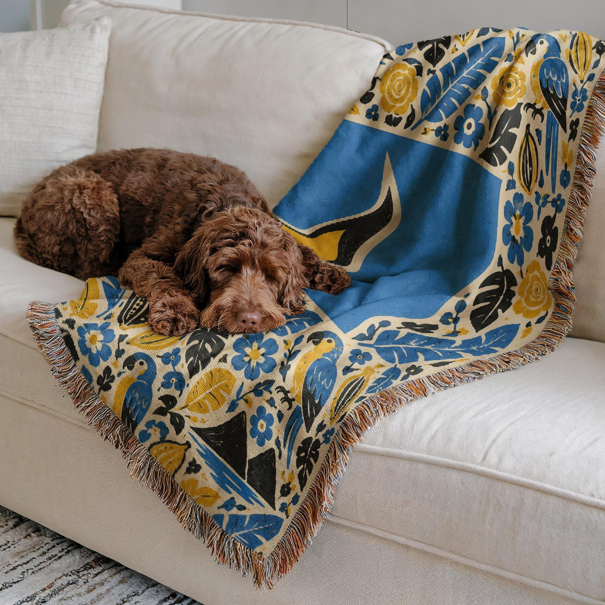 Saint Lucia Flag Woven Blanket