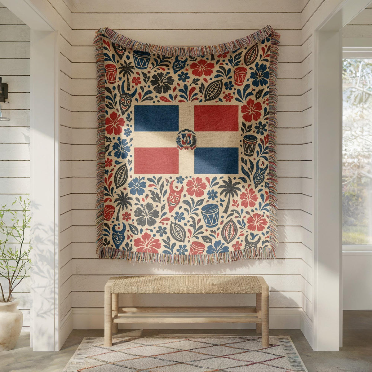 Dominican Flag Woven Blanket