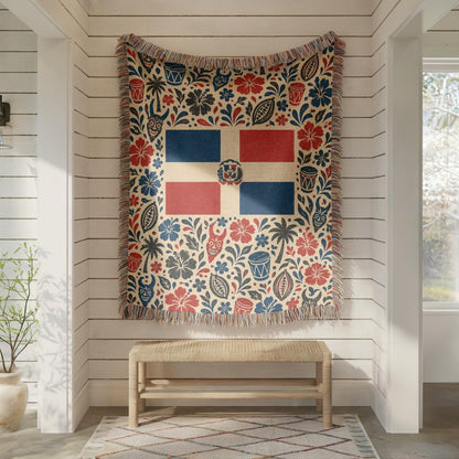 Dominican Flag Woven Blanket