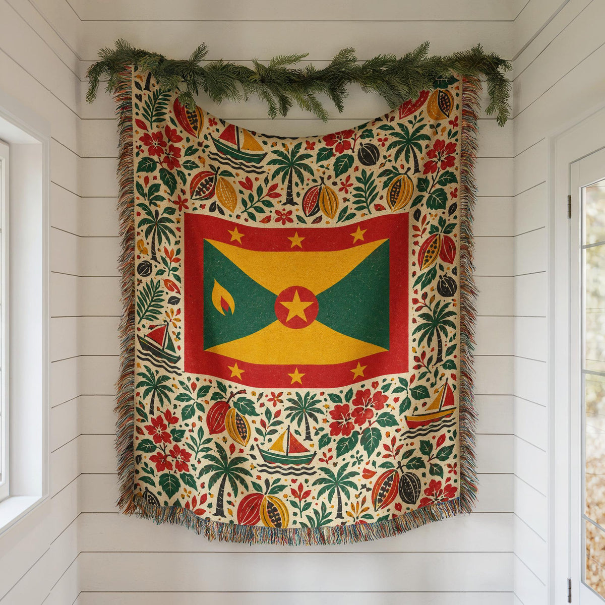Grenada Flag Woven Blanket