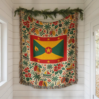 Grenada Flag Woven Blanket