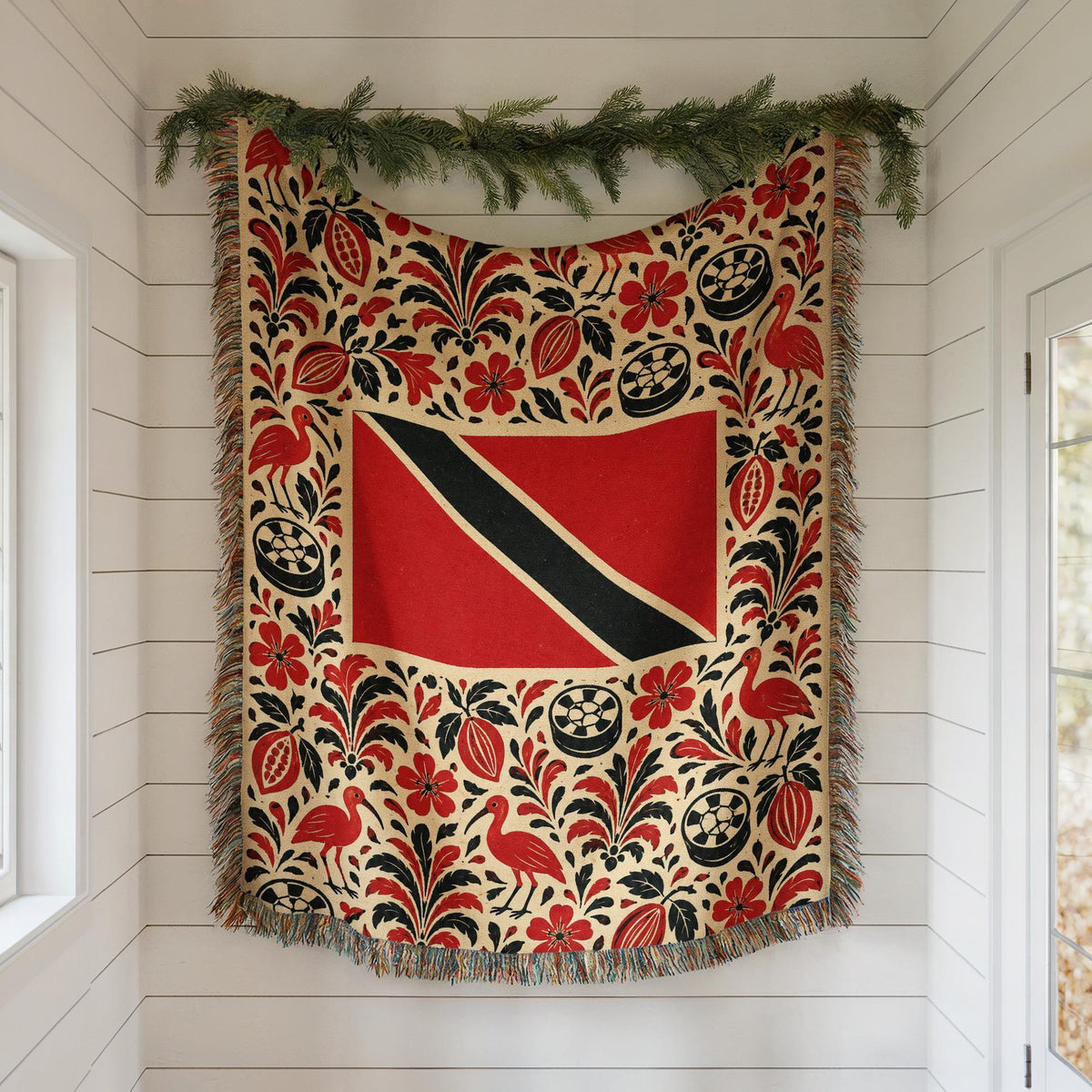 Trinidad Tobago Flag Woven Blanket