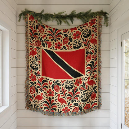 Trinidad Tobago Flag Woven Blanket
