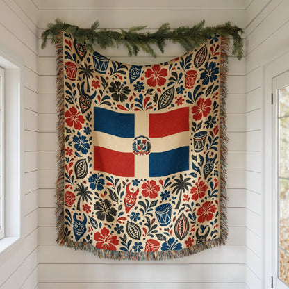 Dominican Flag Woven Blanket