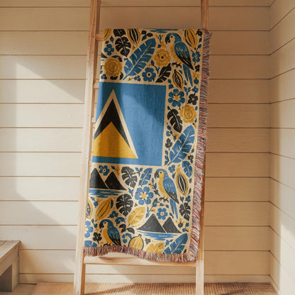 Saint Lucia Flag Woven Blanket