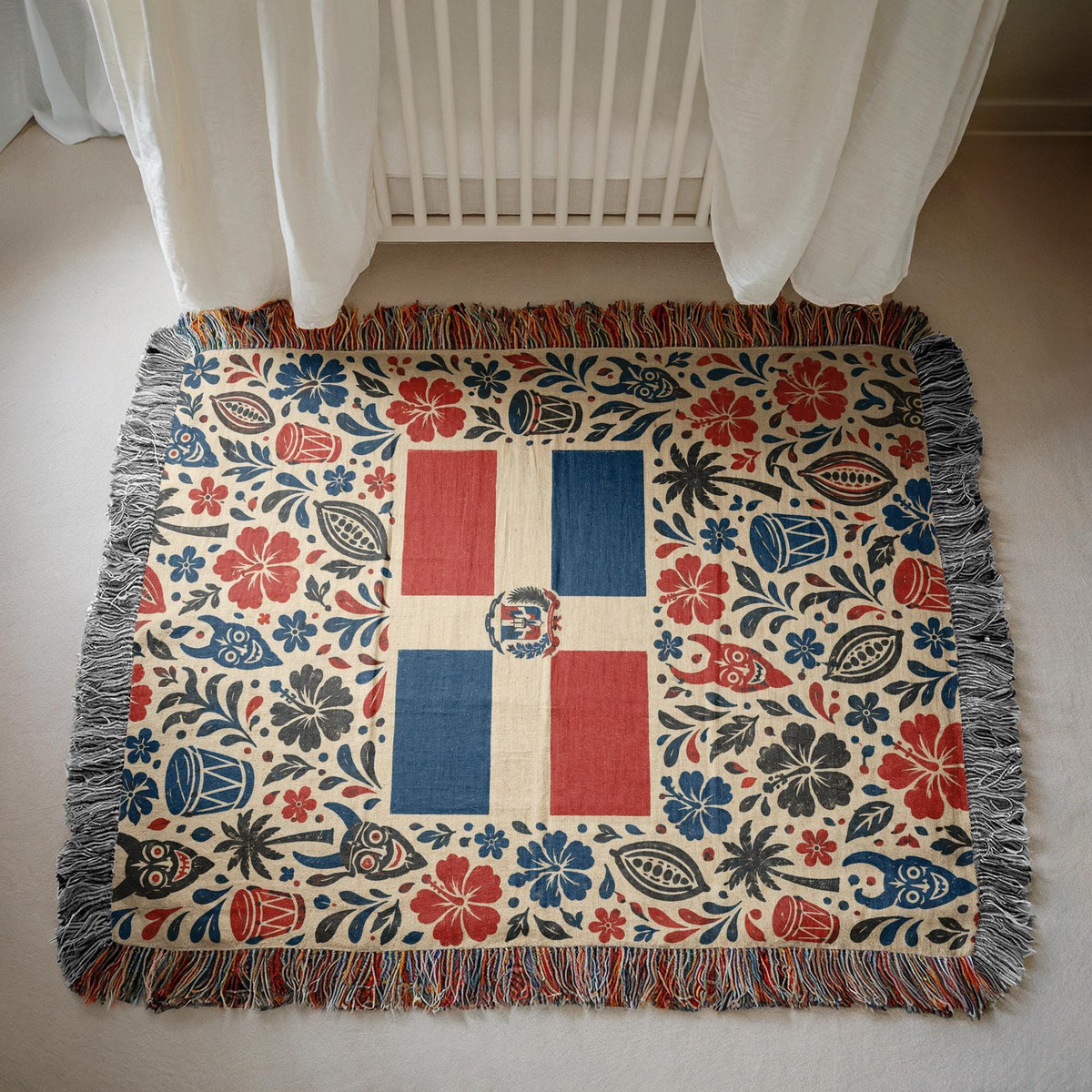 Dominican Flag Woven Blanket