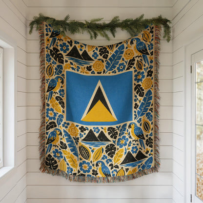 Saint Lucia Flag Woven Blanket
