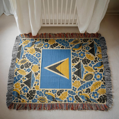 Saint Lucia Flag Woven Blanket