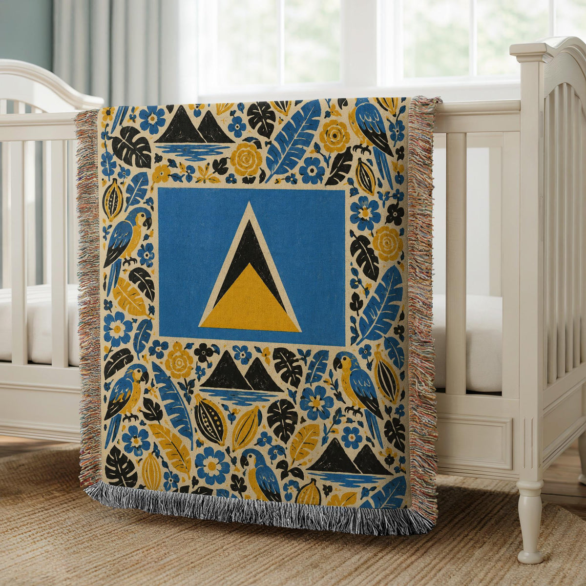 Saint Lucia Flag Woven Blanket