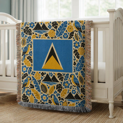 Saint Lucia Flag Woven Blanket