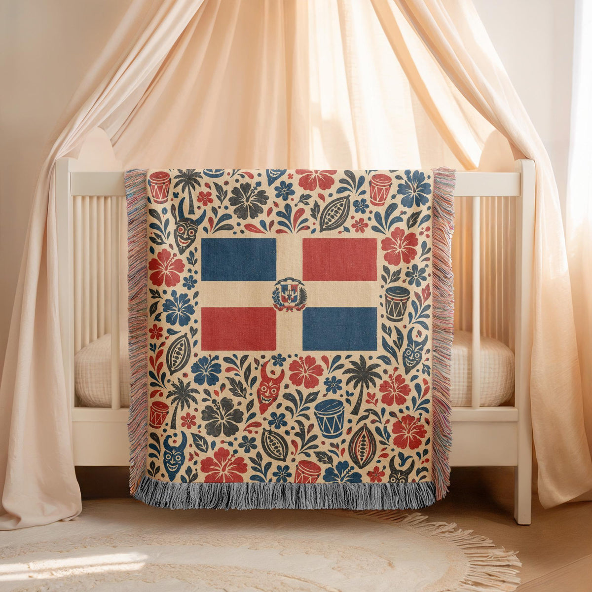 Dominican Flag Woven Blanket