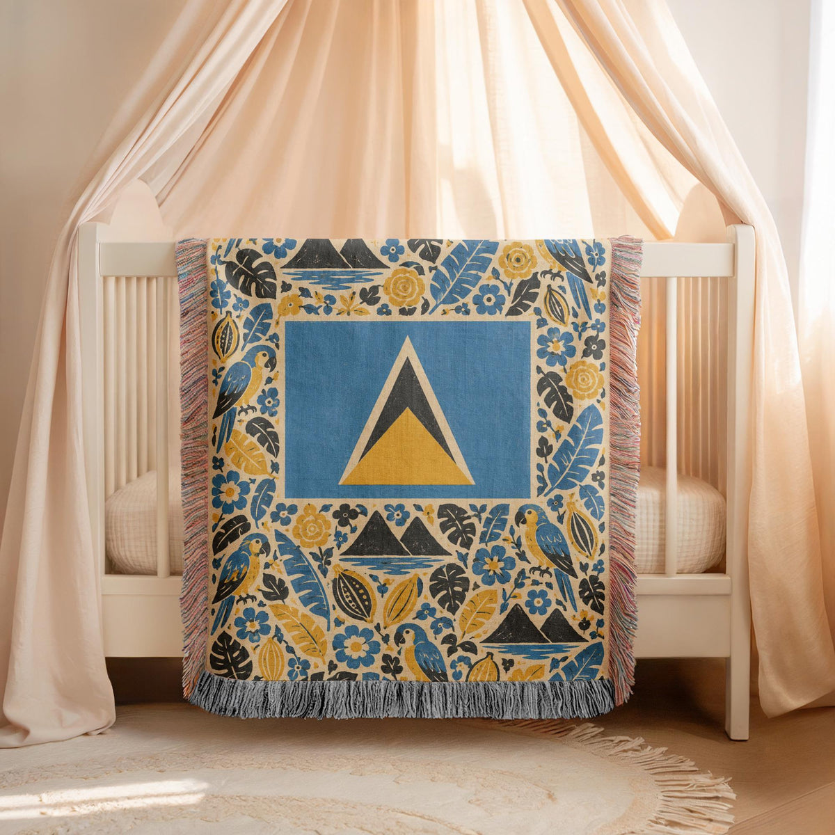 Saint Lucia Flag Woven Blanket