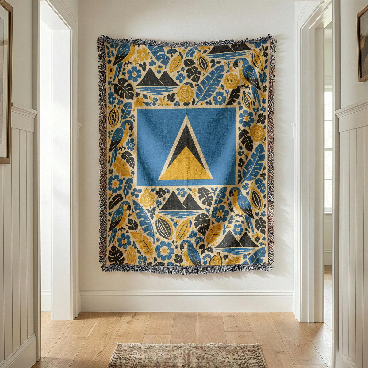 Saint Lucia Flag Woven Blanket