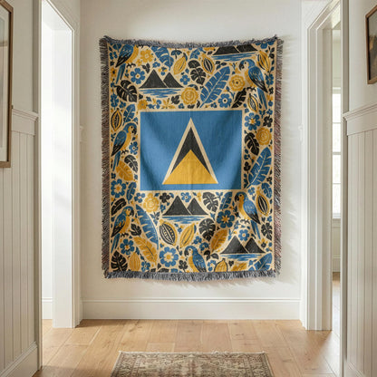 Saint Lucia Flag Woven Blanket