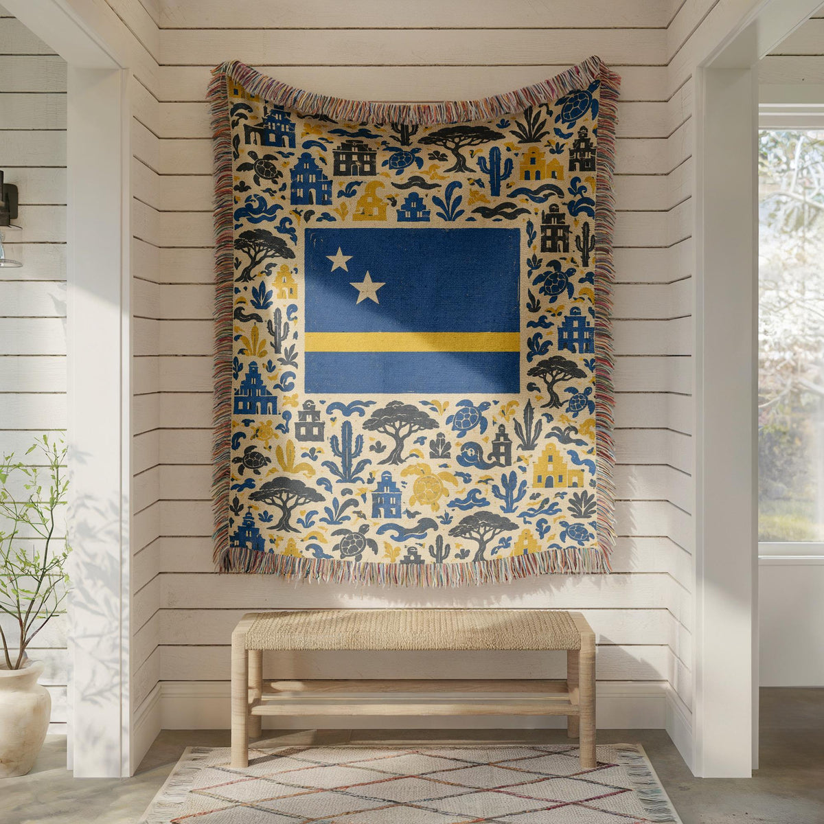 Curacao Flag Woven Blanket