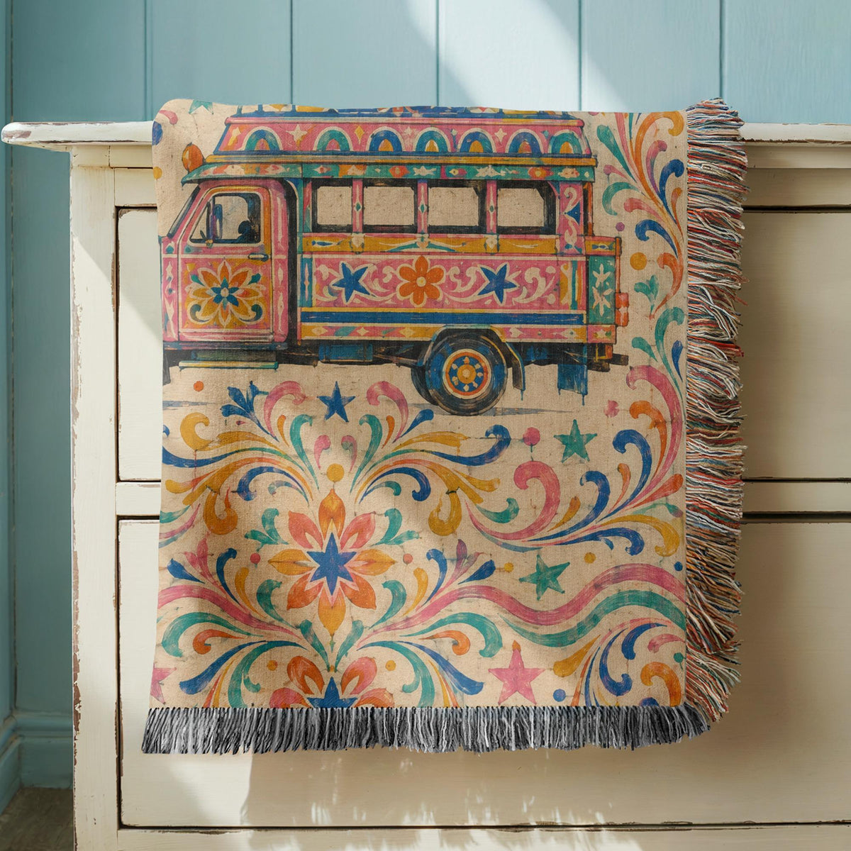 Jeepney Woven Blanket
