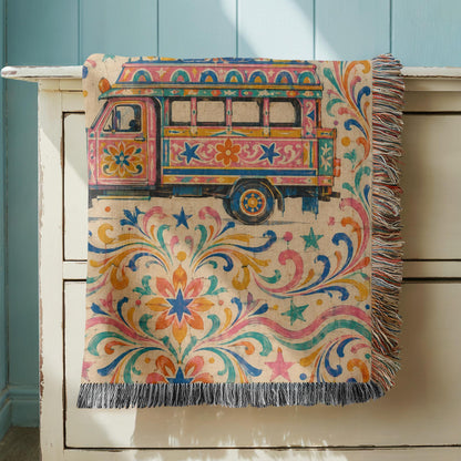 Jeepney Woven Blanket