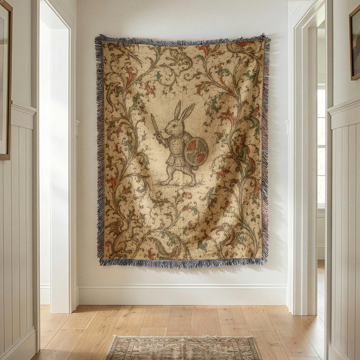 Knight Rabbit Woven Blanket