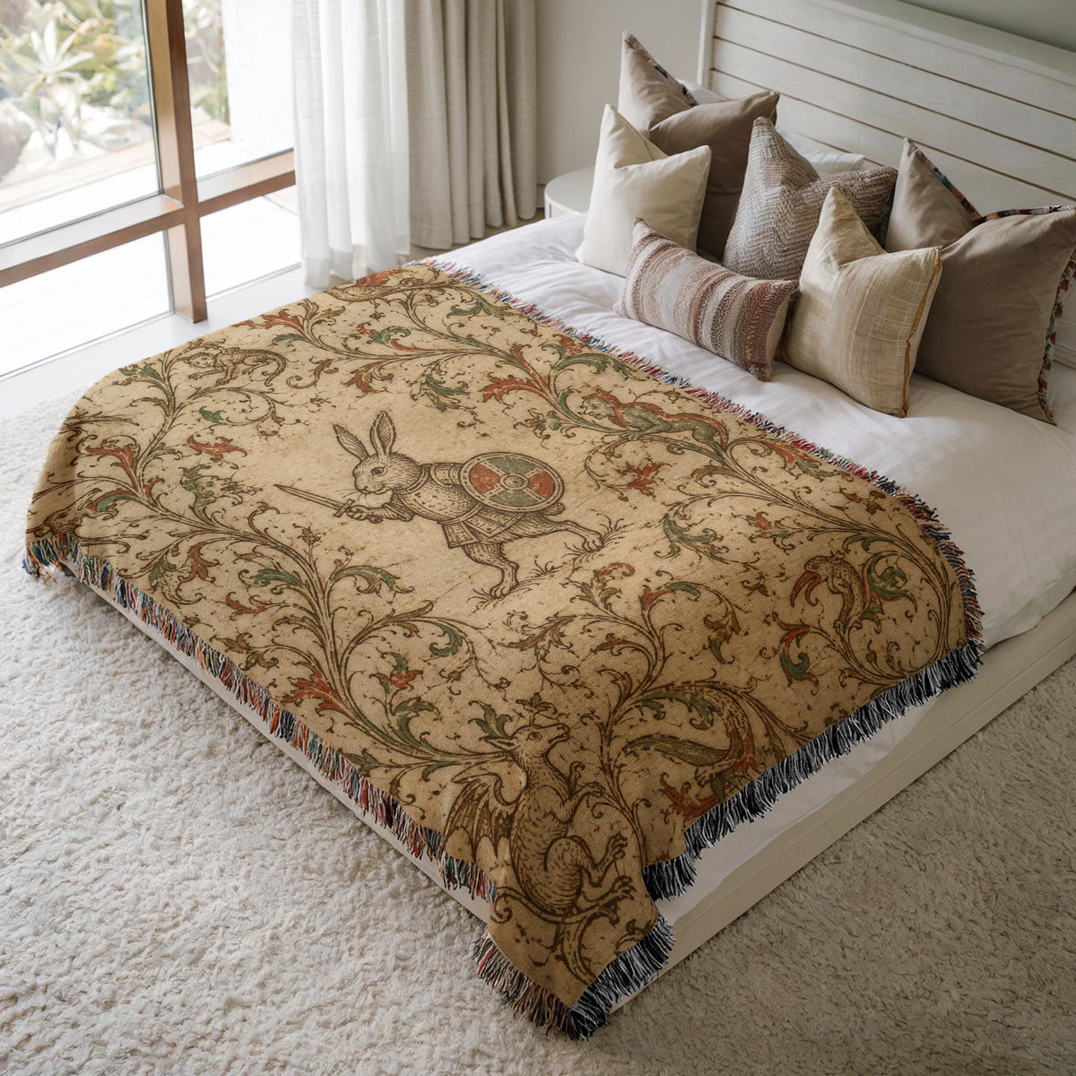 Knight Rabbit Woven Blanket
