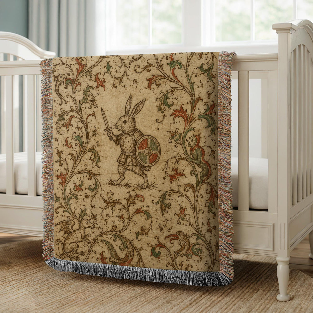 Knight Rabbit Woven Blanket