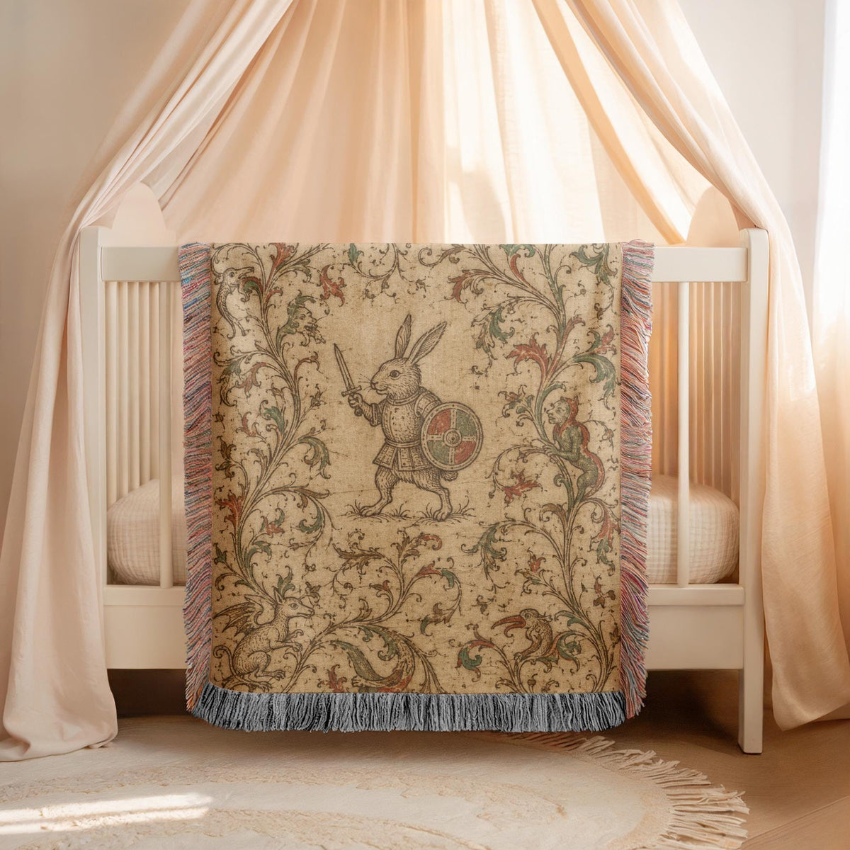 Knight Rabbit Woven Blanket