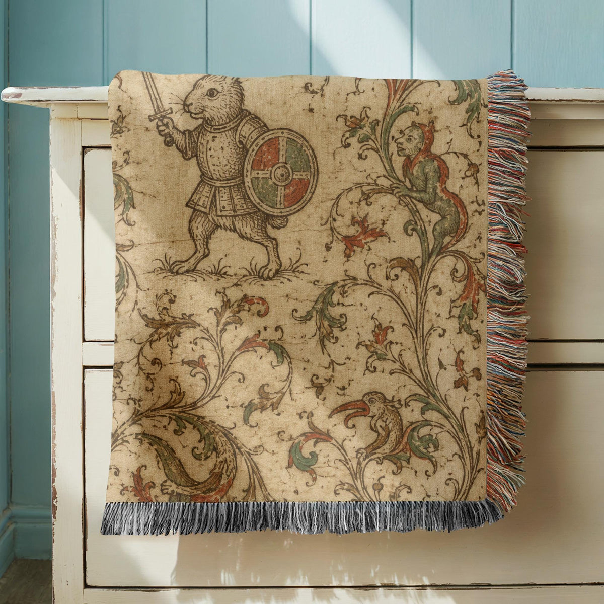 Knight Rabbit Woven Blanket