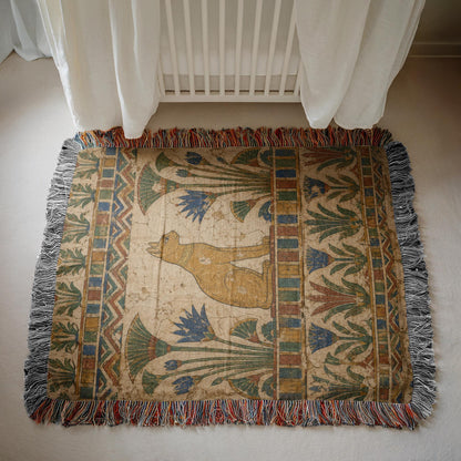 Egyptian Cat Woven Blanket