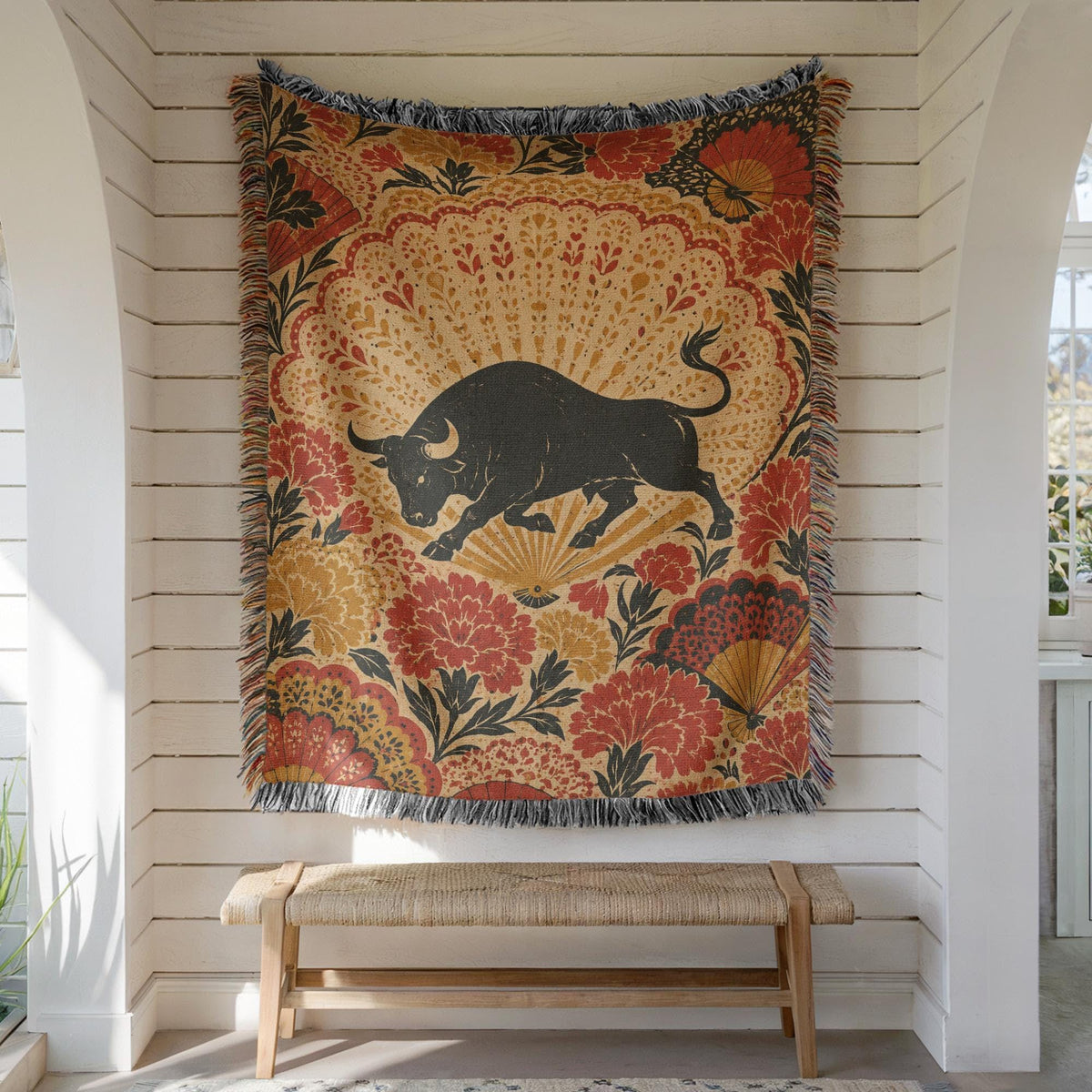 Spanish Bull Woven Blanket