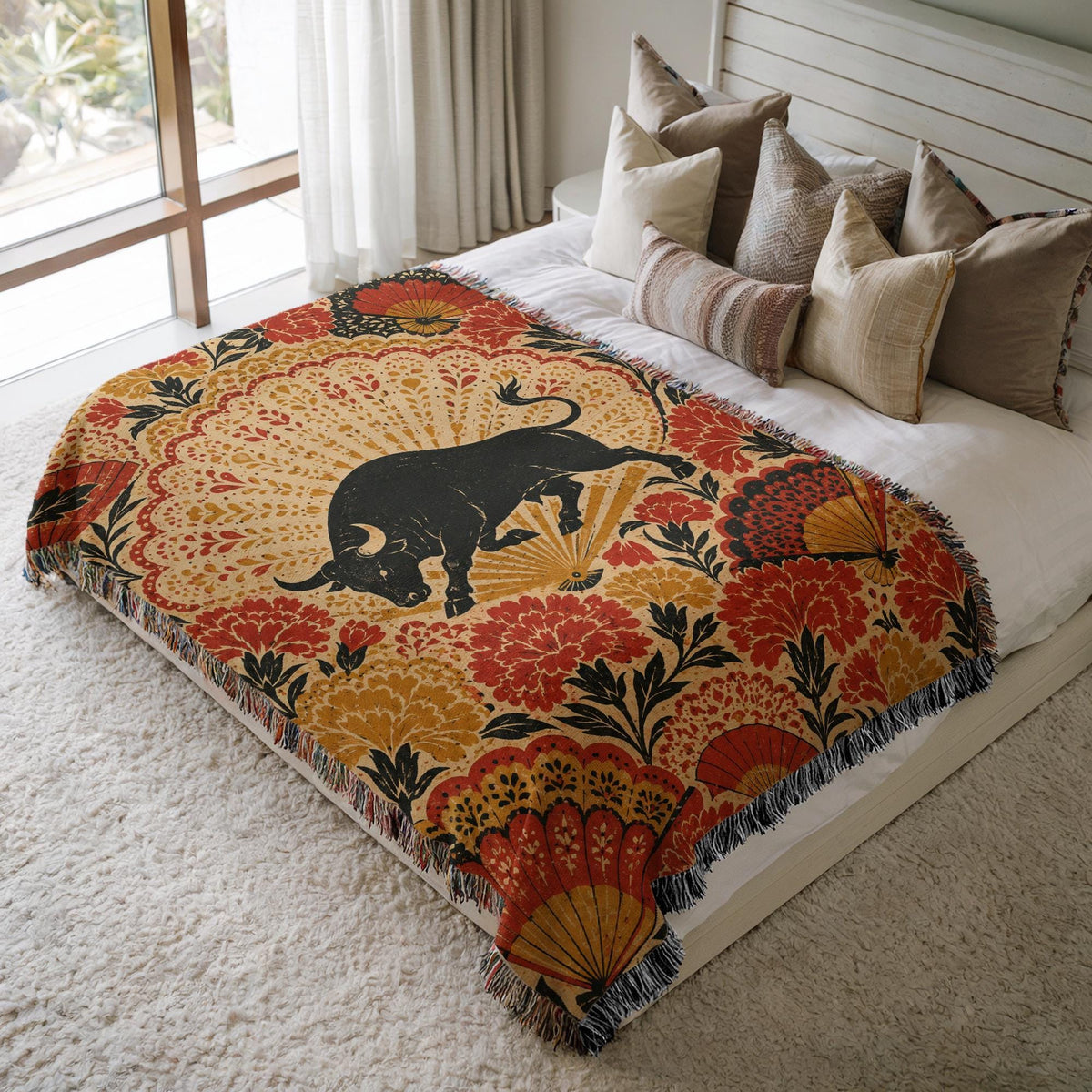 Spanish Bull Woven Blanket