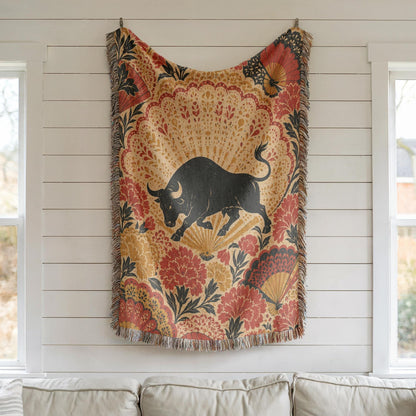 Spanish Bull Woven Blanket
