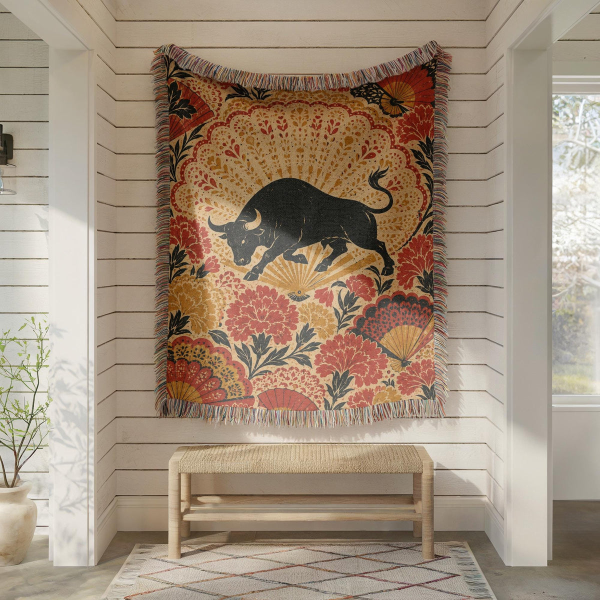 Spanish Bull Woven Blanket