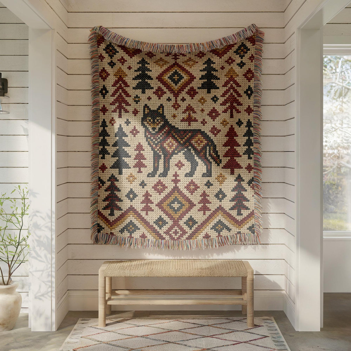 Wolf Woven Blanket