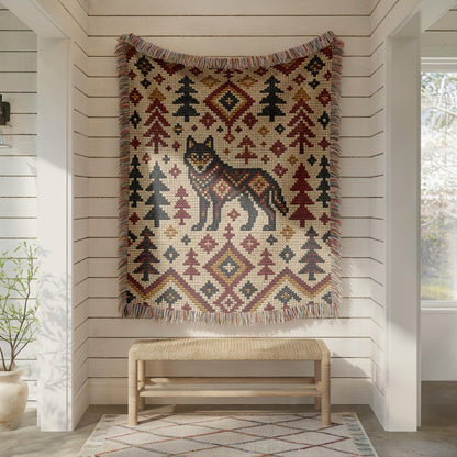 Wolf Woven Blanket