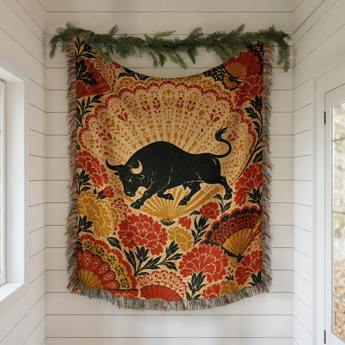 Spanish Bull Woven Blanket