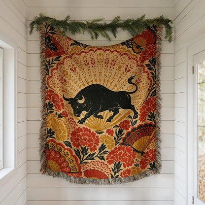Spanish Bull Woven Blanket