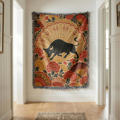 Spanish Bull Woven Blanket