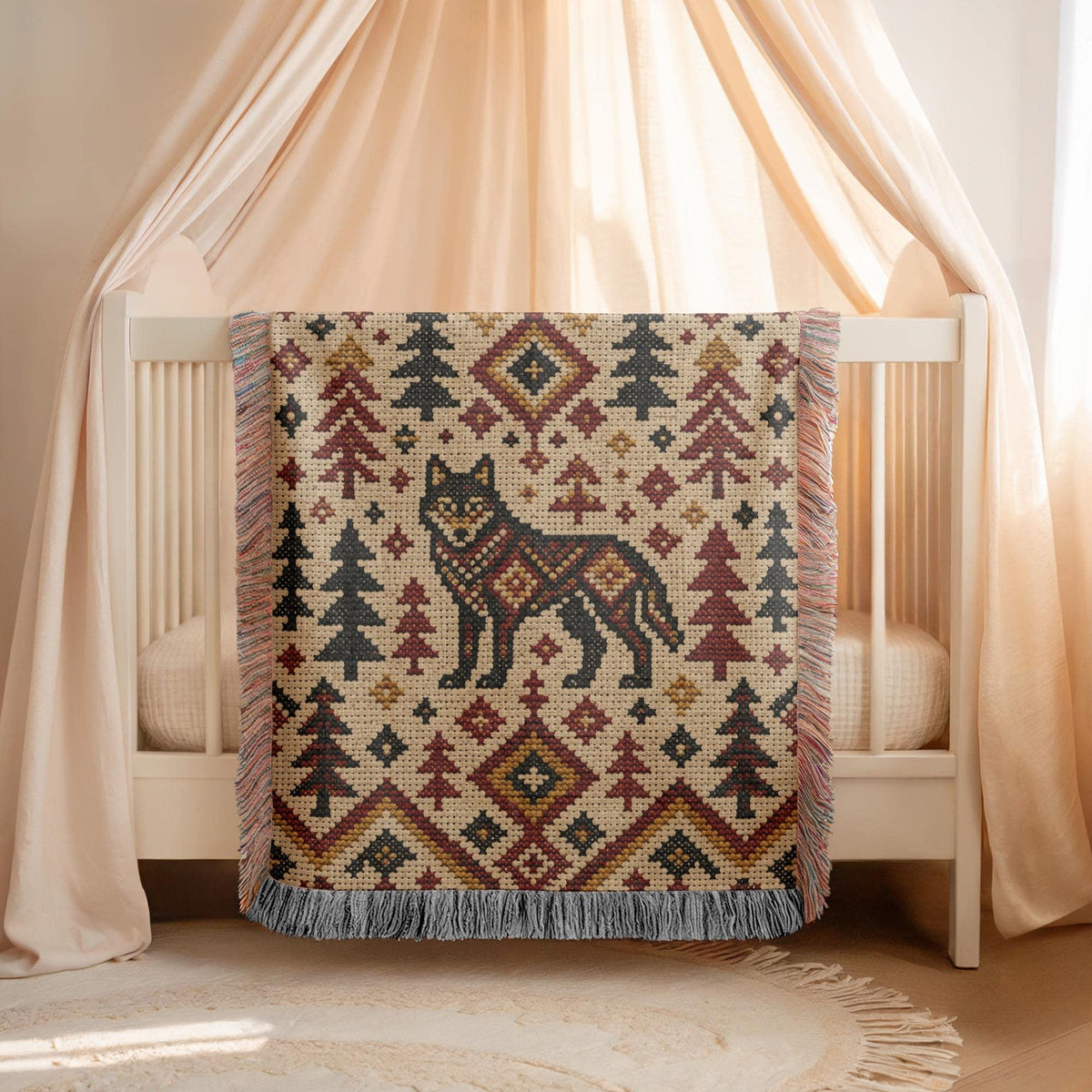 Wolf Woven Blanket