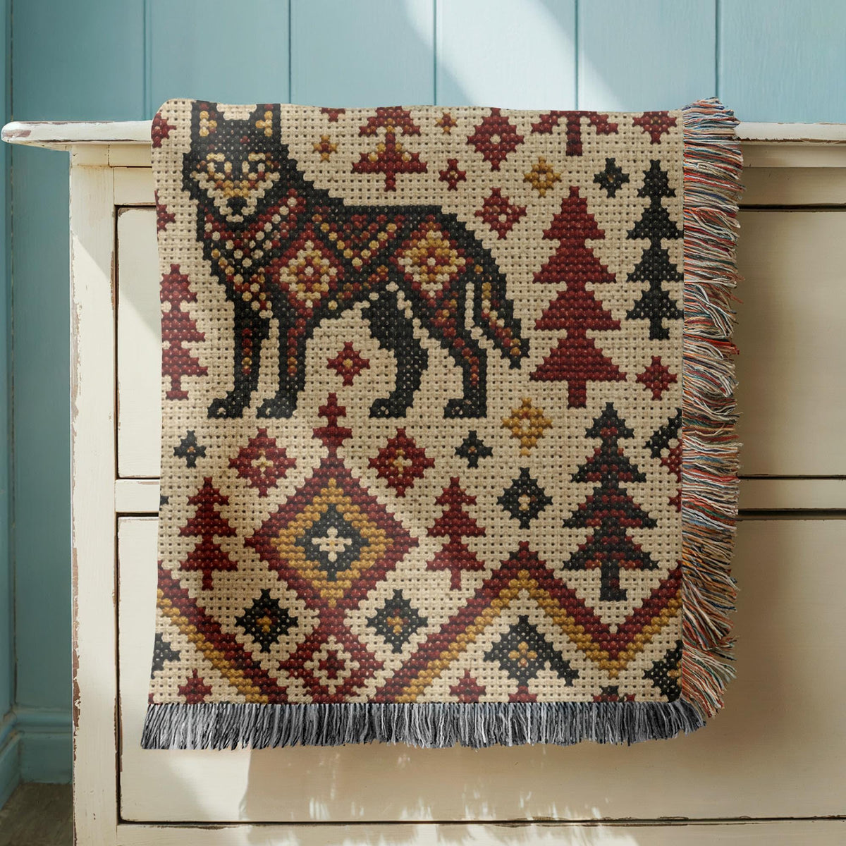 Wolf Woven Blanket